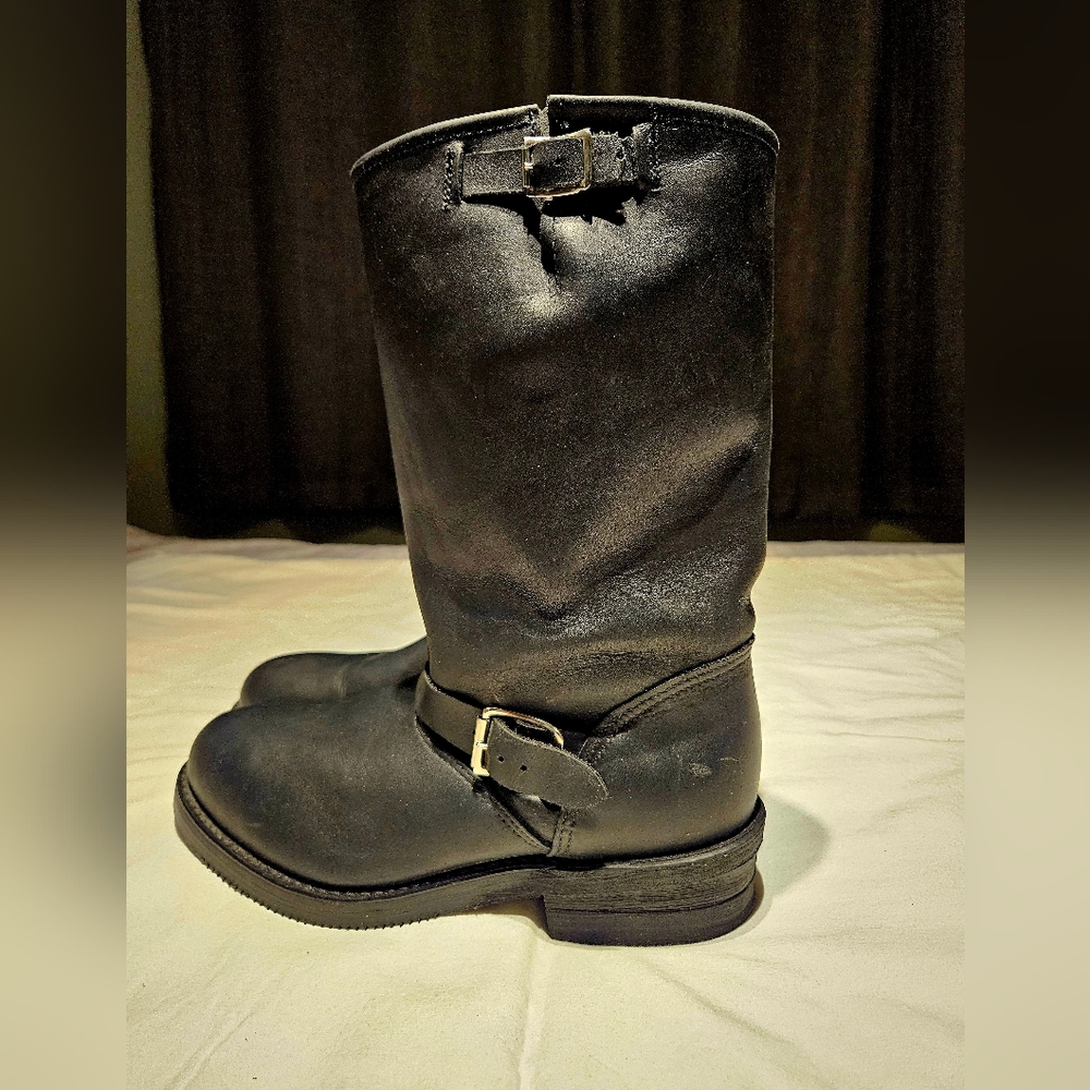 Double H Black Leather Men's Engineer/Motorcycle Boots Size 8.5 D - Picture 2 of 9